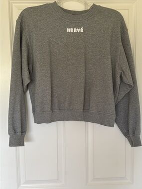Hervé Leger Gray Crewneck Sweatshirt